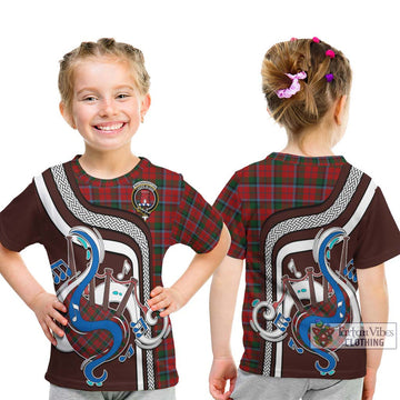 MacNaughton (McNaughton) Tartan Kid T-Shirt with Epic Bagpipe Style