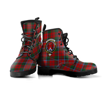 MacNaughton Tartan Leather Boots with Family Crest