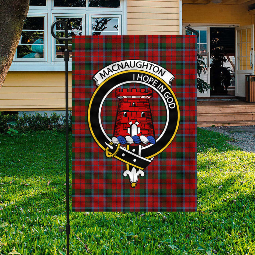 MacNaughton (McNaughton) Tartan Flag with Family Crest - Tartan Vibes Clothing