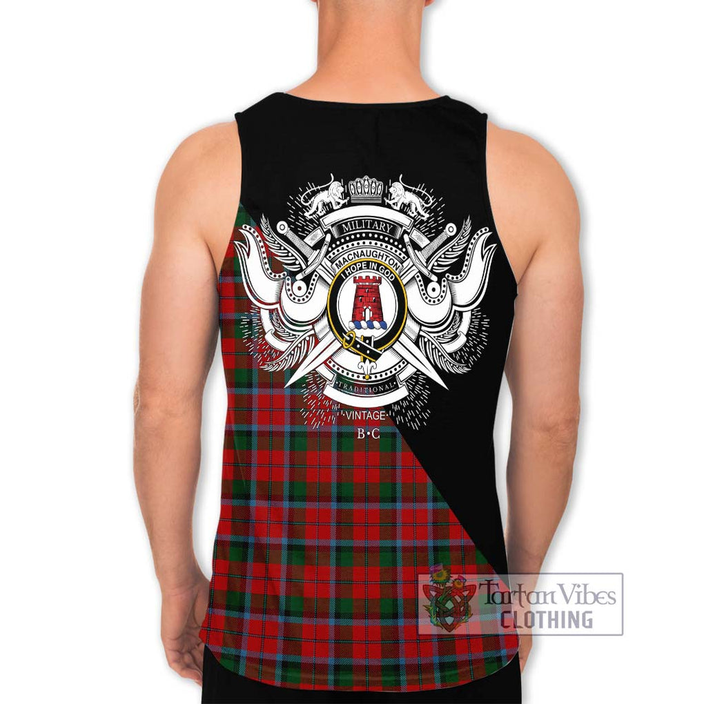 MacNaughton (McNaughton) Tartan Men's Tank Top with Family Crest and Military Logo Style - Tartanvibesclothing Shop