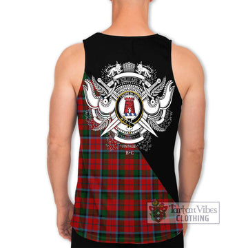MacNaughton (McNaughton) Tartan Men's Tank Top with Family Crest and Military Logo Style - Tartanvibesclothing Shop