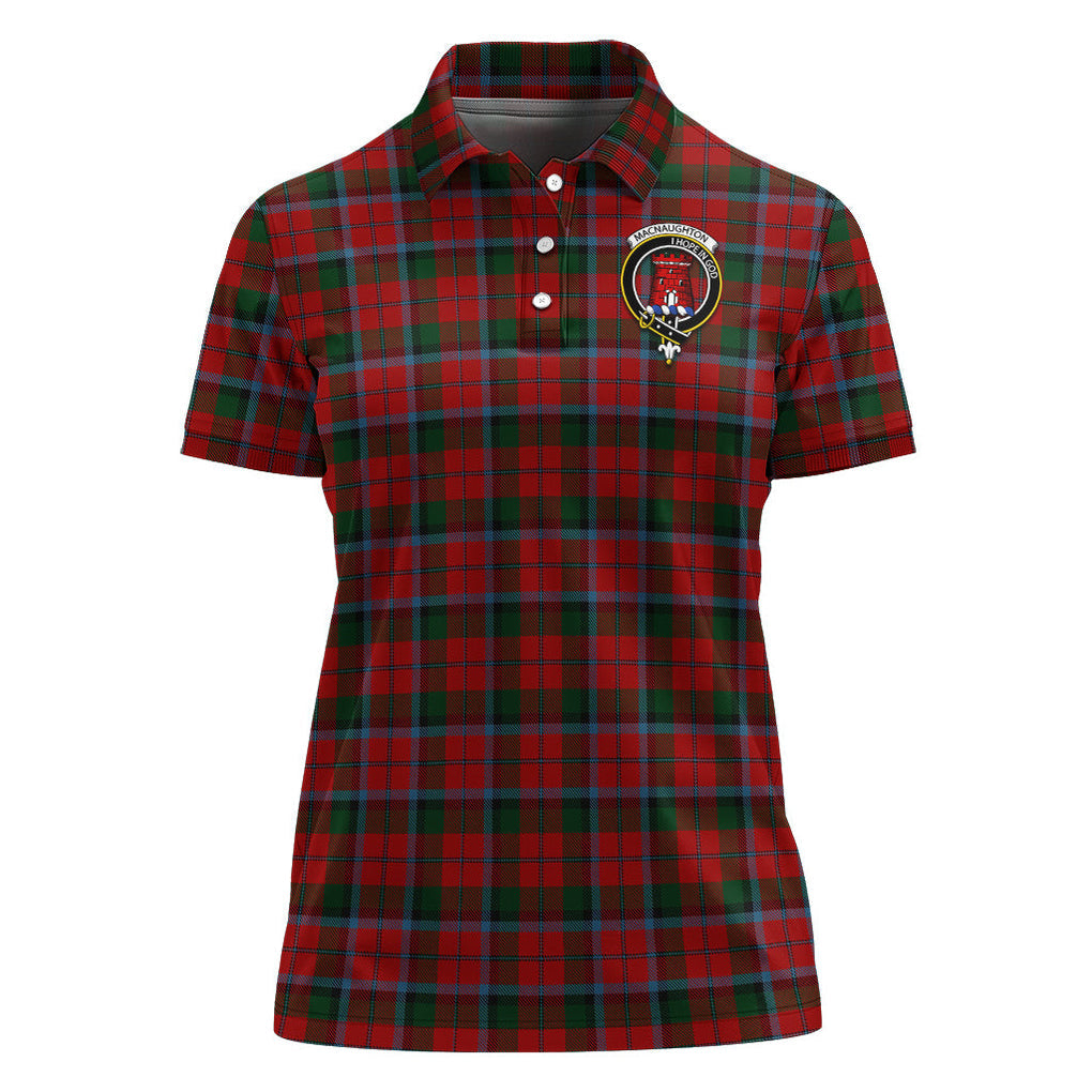 MacNaughton (McNaughton) Tartan Polo Shirt with Family Crest For Women - Tartan Vibes Clothing