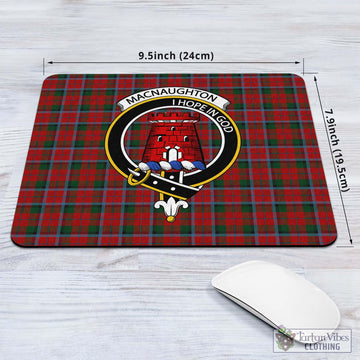 Tartan Vibes Clothing MacNaughton Tartan Mouse Pad with Family Crest