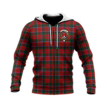 MacNaughton Tartan Knitted Hoodie with Family Crest