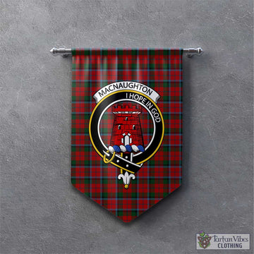 MacNaughton (McNaughton) Tartan Gonfalon, Tartan Banner with Family Crest
