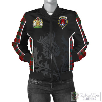 MacNaughton (McNaughton) Tartan Bomber Jacket with Family Crest and Scottish Thistle Vibes Sport Style