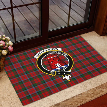 MacNaughton (McNaughton) Tartan Rubber Doormat with Family Crest