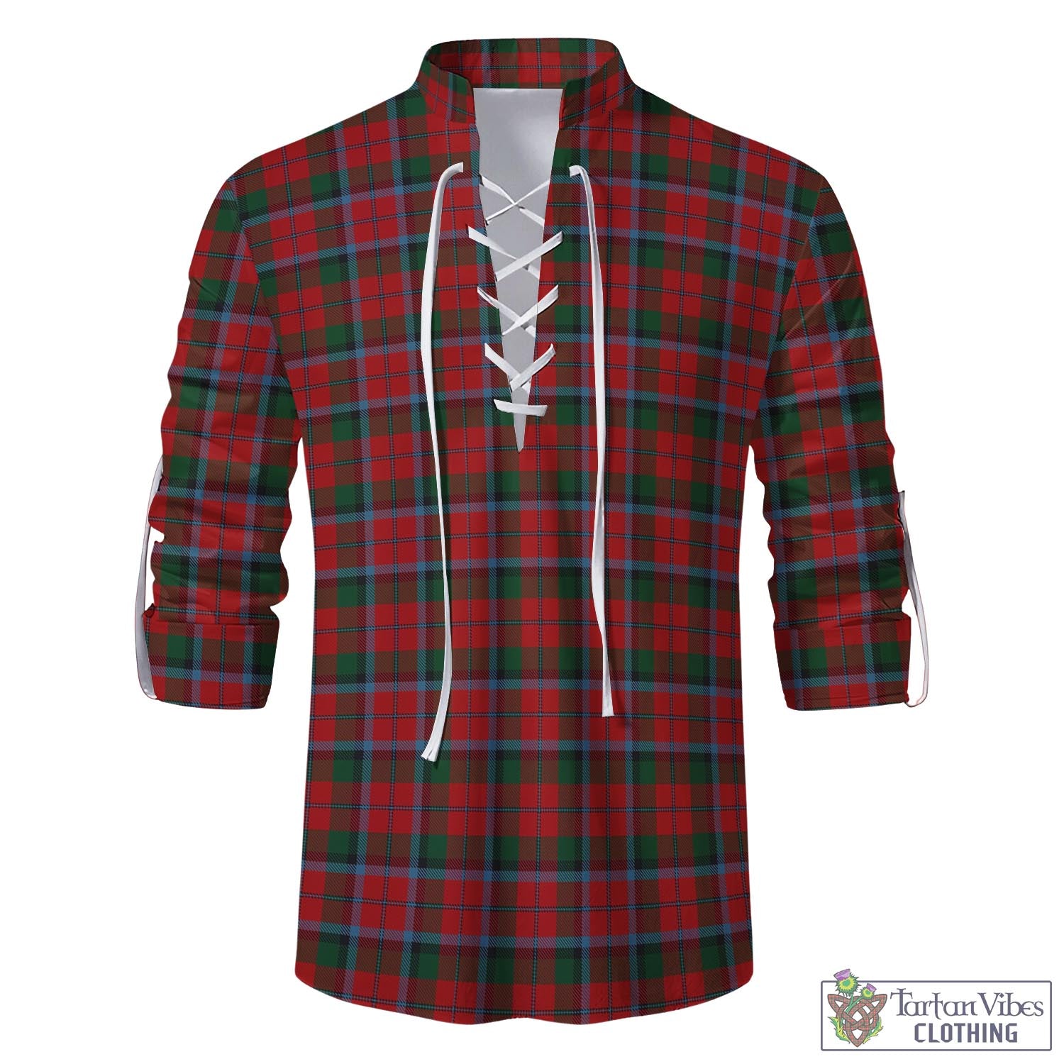 Tartan Vibes Clothing MacNaughton Tartan Men's Scottish Traditional Jacobite Ghillie Kilt Shirt