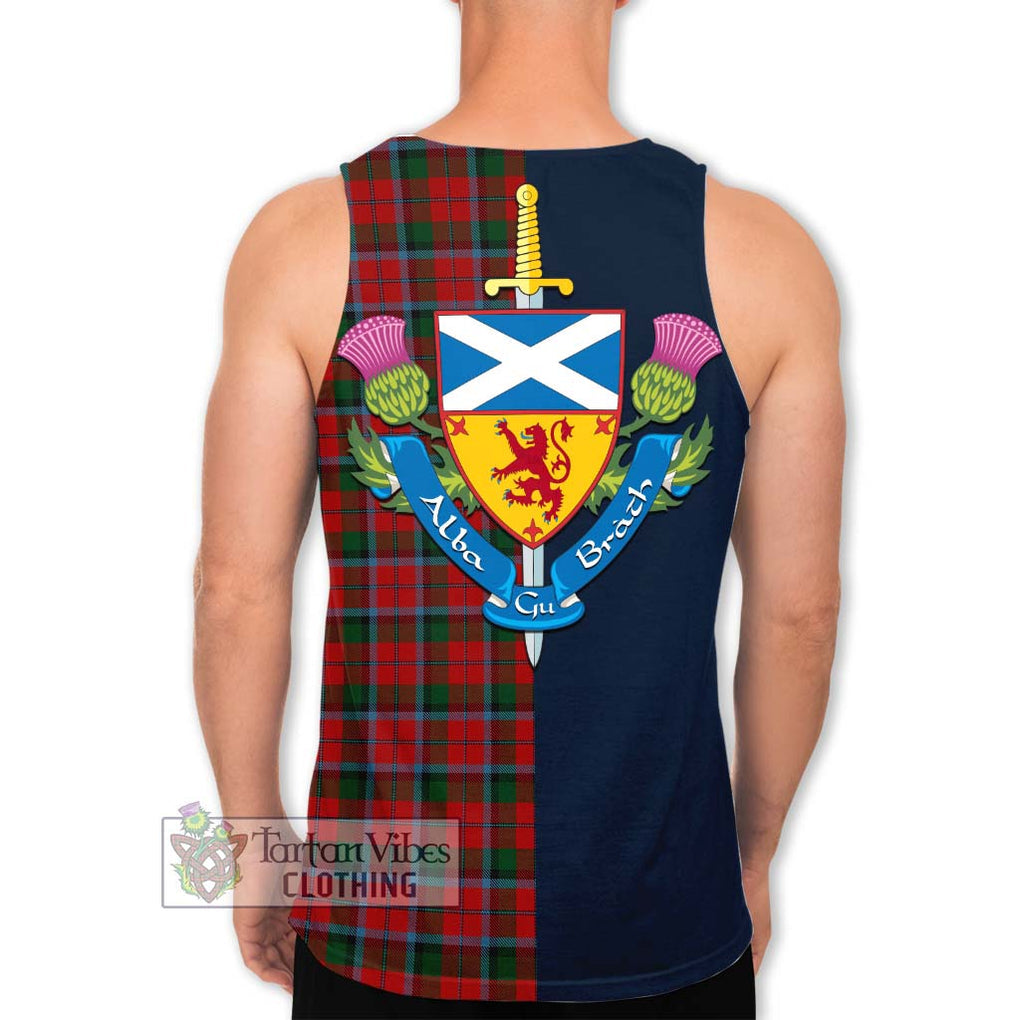Tartan Vibes Clothing MacNaughton Tartan Men's Tank Top with Scottish Lion Royal Arm Half Style