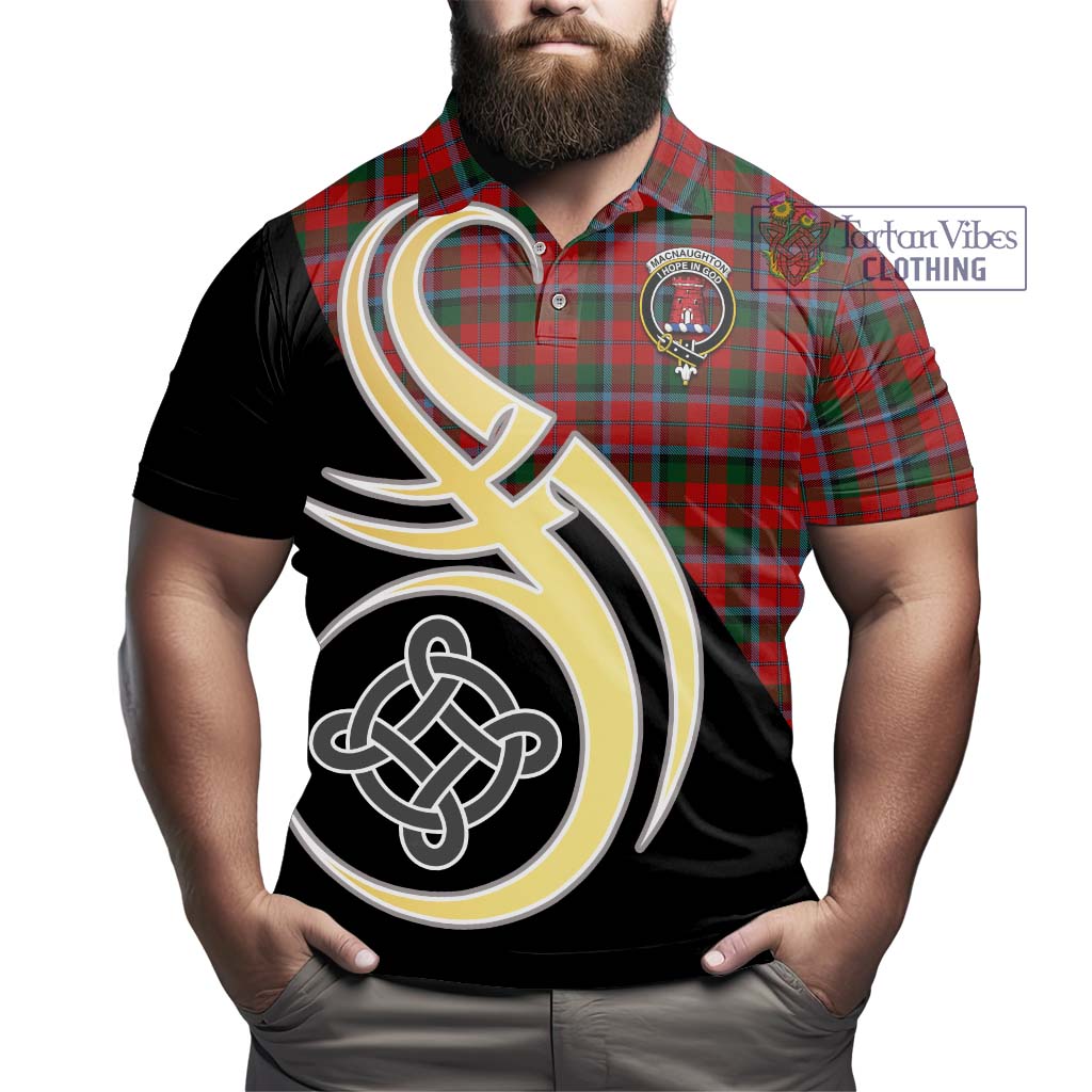 MacNaughton (McNaughton) Tartan Polo Shirt with Family Crest and Celtic Symbol Style - Tartan Vibes Clothing