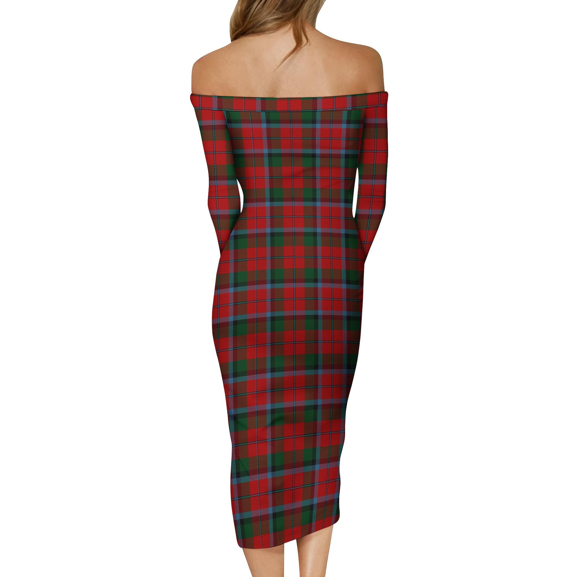 MacNaughton Tartan Off Shoulder Lady Dress - Tartanvibesclothing