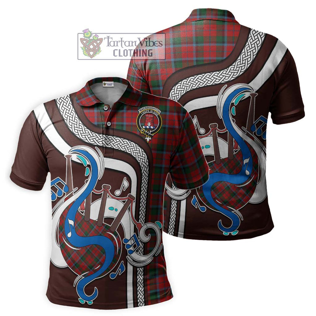Tartan Vibes Clothing MacNaughton Tartan Polo Shirt with Epic Bagpipe Style