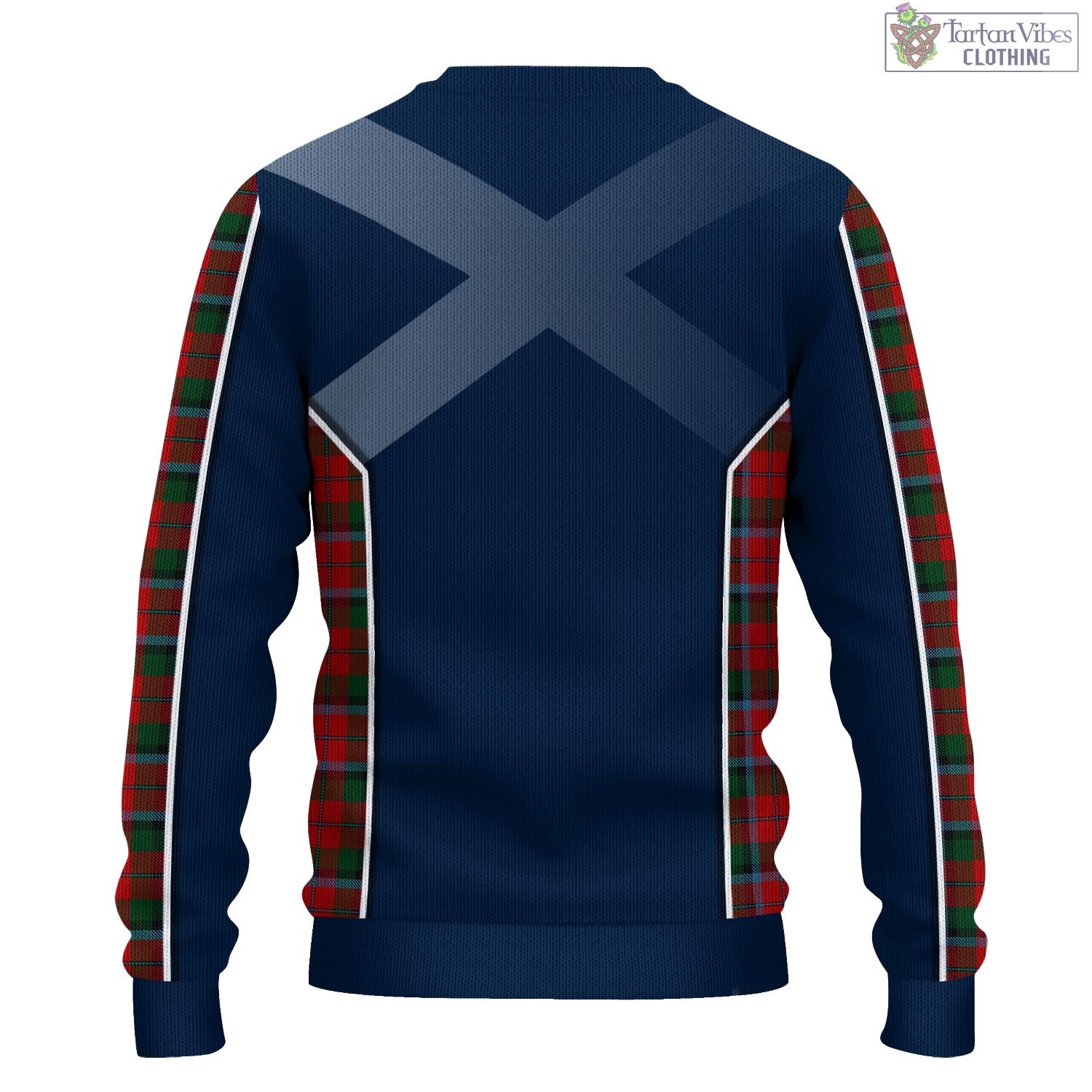 Tartan Vibes Clothing MacNaughton Tartan Knitted Sweatshirt with Family Crest and Scottish Thistle Vibes Sport Style