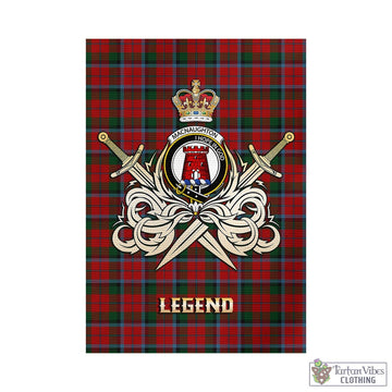 MacNaughton (McNaughton) Tartan Garden Flag with Clan Crest and the Golden Sword of Courageous Legacy