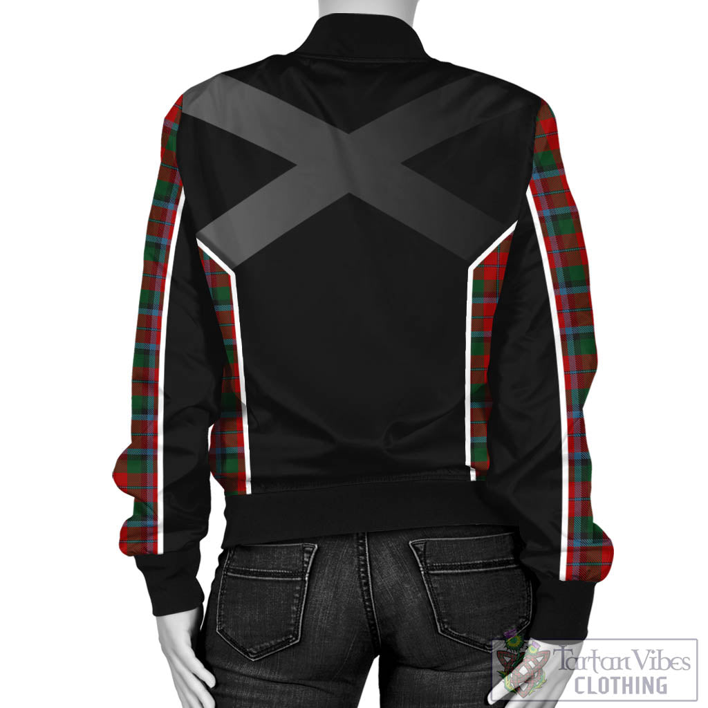 Tartan Vibes Clothing MacNaughton Tartan Bomber Jacket with Family Crest and Scottish Thistle Vibes Sport Style