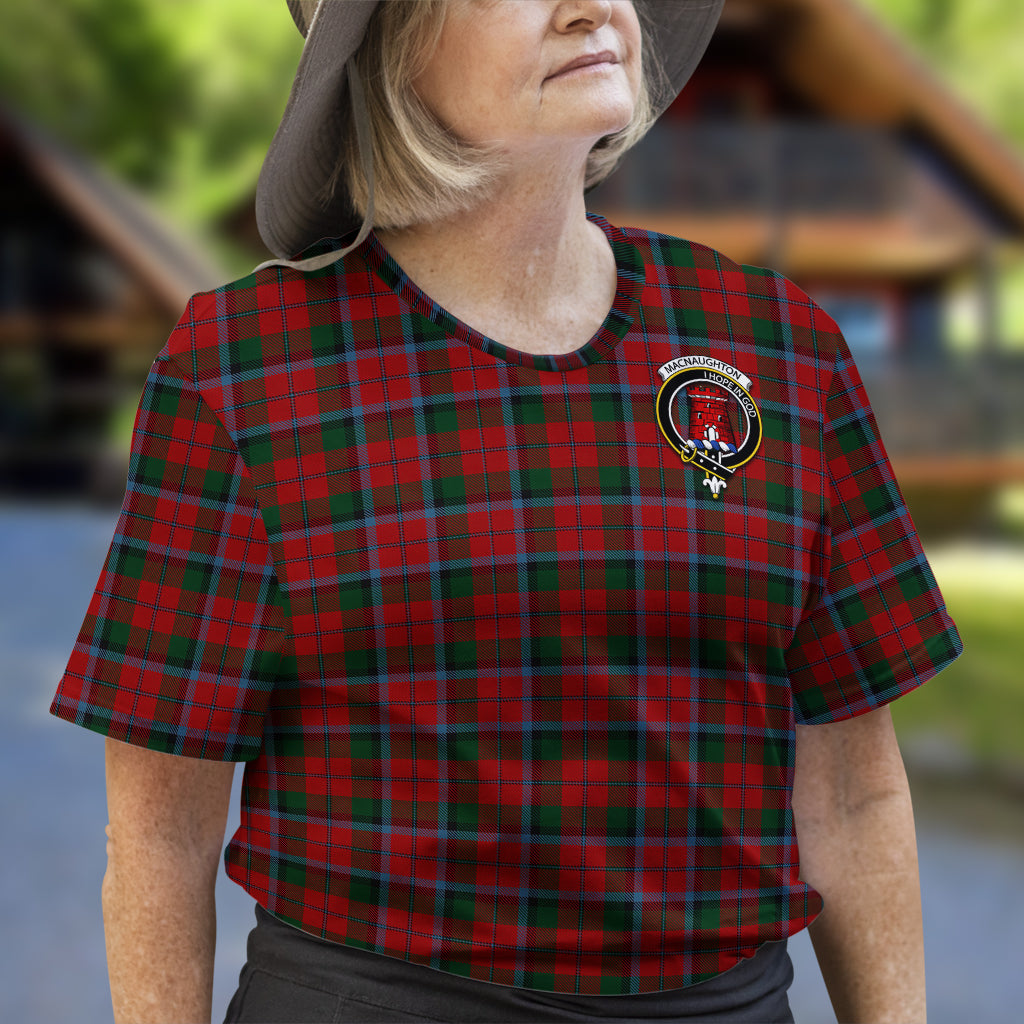 MacNaughton (McNaughton) Tartan T-Shirt with Family Crest - Tartan Vibes Clothing