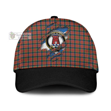 MacNaughton Ancient Tartan Classic Cap with Family Crest In Me Style