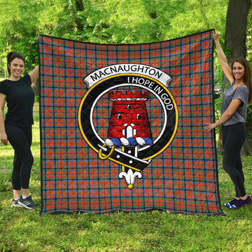 MacNaughton Ancient Tartan Quilt with Family Crest