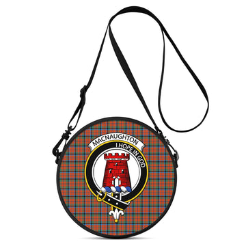 MacNaughton Ancient Tartan Round Satchel Bags with Family Crest