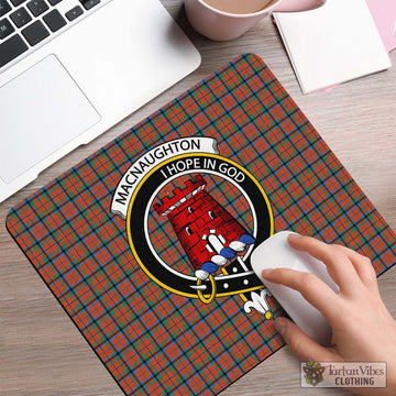 MacNaughton Ancient Tartan Mouse Pad with Family Crest