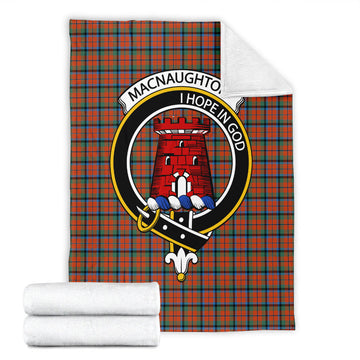 MacNaughton Ancient Tartan Blanket with Family Crest