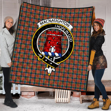 MacNaughton Ancient Tartan Quilt with Family Crest
