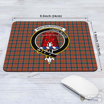 MacNaughton Ancient Tartan Mouse Pad with Family Crest