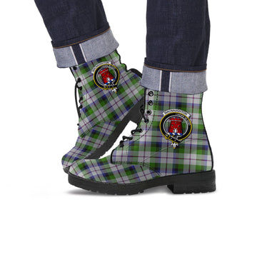 MacNaughton Dress Tartan Leather Boots with Family Crest
