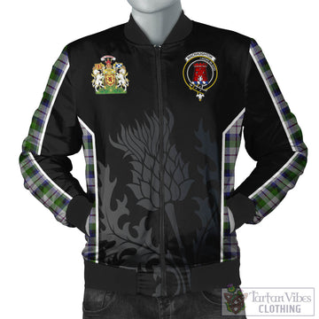 MacNaughton Dress Tartan Bomber Jacket with Family Crest and Scottish Thistle Vibes Sport Style