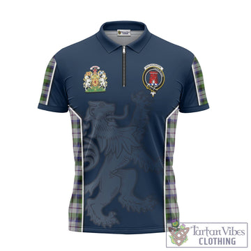 MacNaughton Dress Tartan Zipper Polo Shirt with Family Crest and Lion Rampant Vibes Sport Style