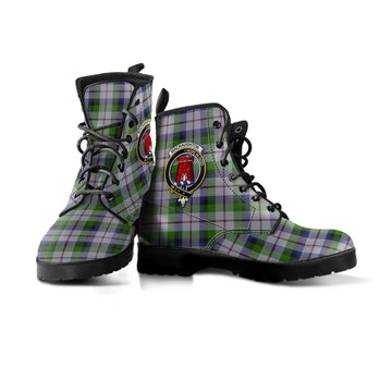 MacNaughton Dress Tartan Leather Boots with Family Crest