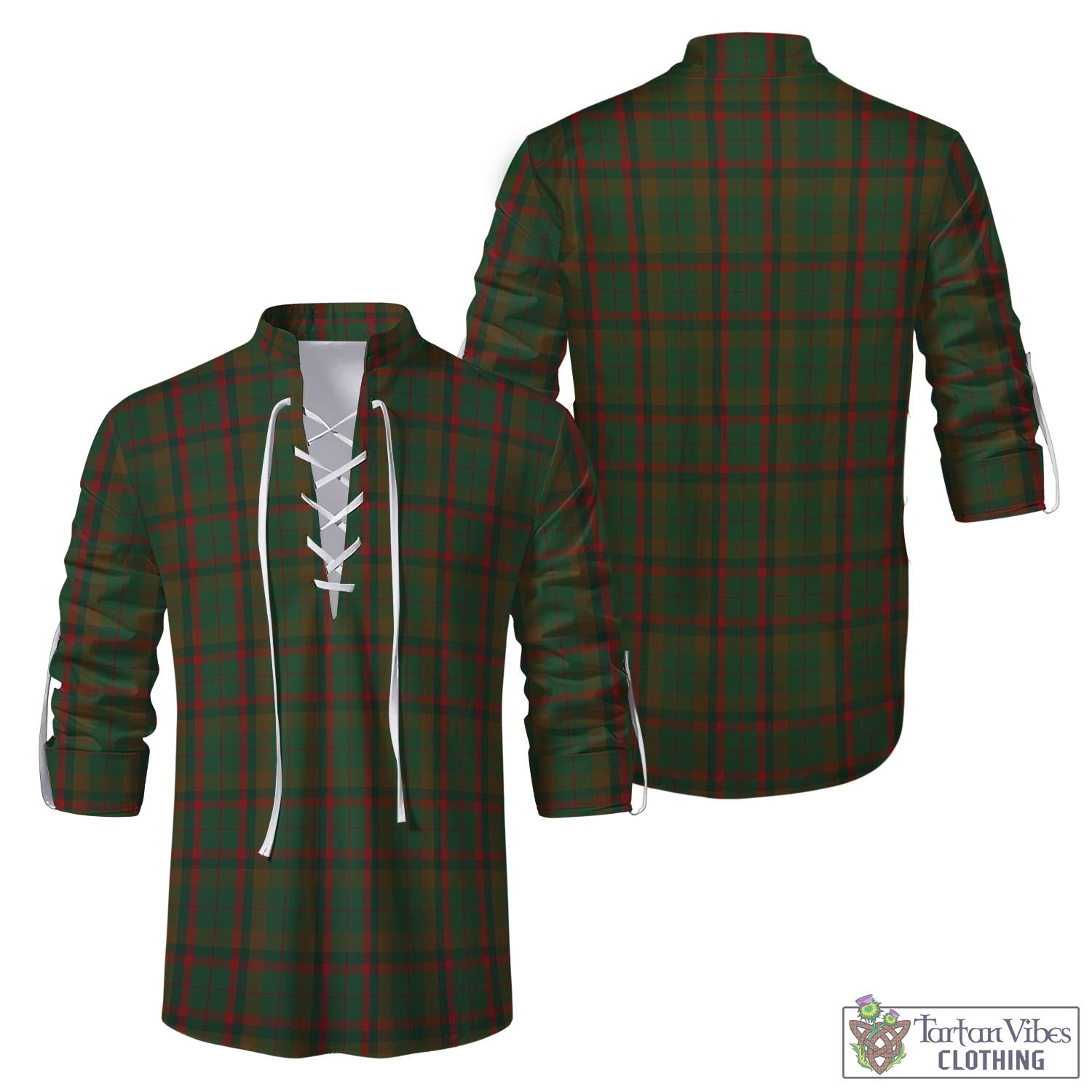 Tartan Vibes Clothing MacNaughton Hunting Tartan Men's Scottish Traditional Jacobite Ghillie Kilt Shirt