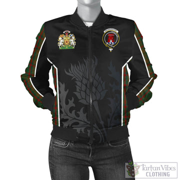 Macnaughton Hunting Tartan Bomber Jacket with Family Crest and Scottish Thistle Vibes Sport Style