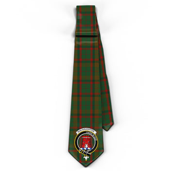 Macnaughton Hunting Tartan Classic Necktie with Family Crest