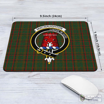 Macnaughton Hunting Tartan Mouse Pad with Family Crest