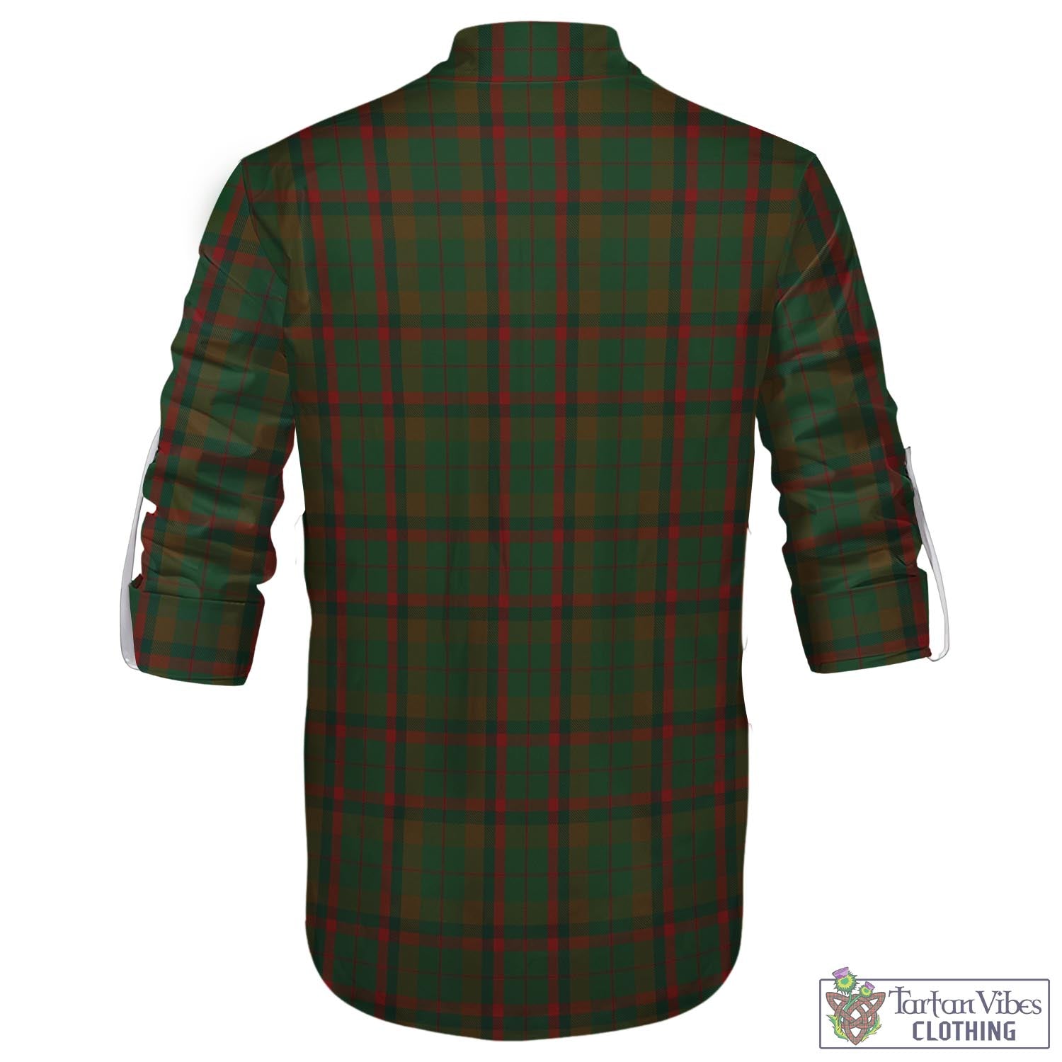 Tartan Vibes Clothing Macnaughton Hunting Tartan Men's Scottish Traditional Jacobite Ghillie Kilt Shirt with Family Crest