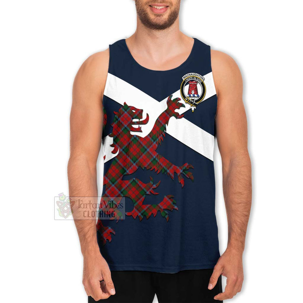Tartan Vibes Clothing MacNaughton (McNaughton) Tartan Lion Rampant Men's Tank Top – Proudly Display Your Heritage with Alba Gu Brath and Clan Name
