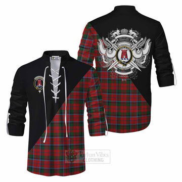 Tartan Vibes Clothing MacNaughton (McNaughton) Tartan Ghillie Kilt Shirt with Family Crest and Military Logo Style
