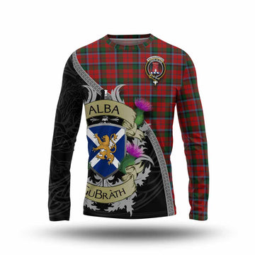Tartan Vibes Clothing MacNaughton (McNaughton) Tartan Family Crest Long Sleeve T-Shirt Lion Rampant Royal Thistle Shield Celtic Inspired