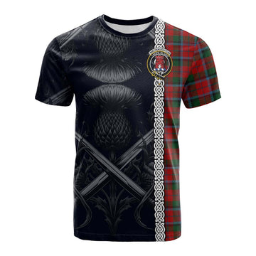 Tartan Vibes Clothing MacNaughton (McNaughton) Tartan Cotton T-shirt with Family Crest Cross Sword Thistle Celtic Vibes