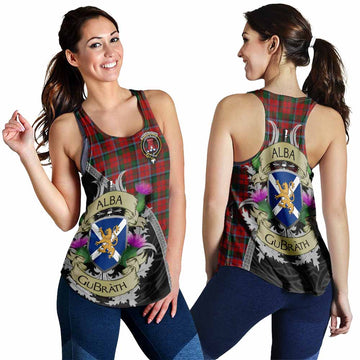 Tartan Vibes Clothing MacNaughton (McNaughton) Tartan Family Crest Women's Racerback Tanks Lion Rampant Royal Thistle Shield Celtic Inspired