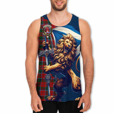 Tartan Vibes Clothing MacNaughton (McNaughton) Tartan Family Crest Men's Tank Top with Scottish Majestic Lion