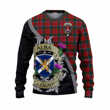 Tartan Vibes Clothing MacNaughton (McNaughton) Tartan Family Crest Knitted Sweater Lion Rampant Royal Thistle Shield Celtic Inspired