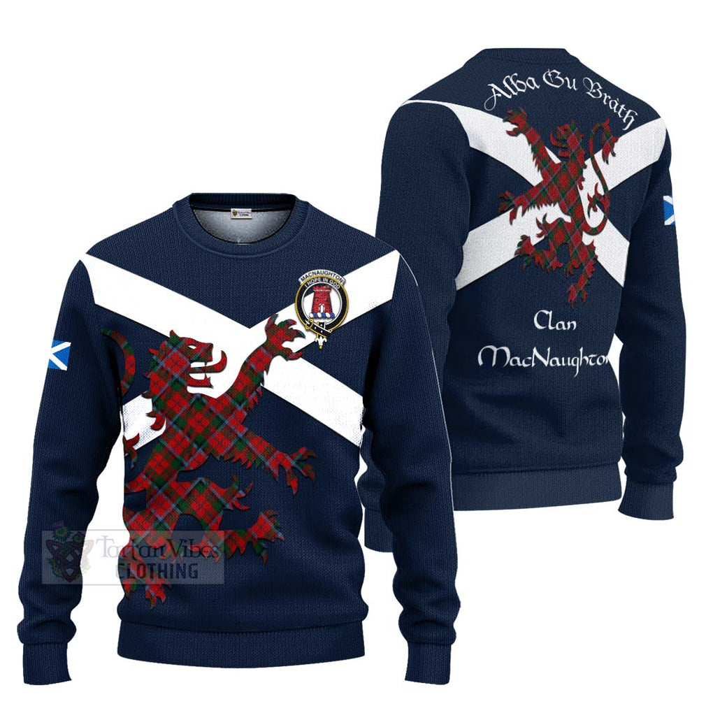 Tartan Vibes Clothing MacNaughton (McNaughton) Tartan Lion Rampant Knitted Sweater – Proudly Display Your Heritage with Alba Gu Brath and Clan Name