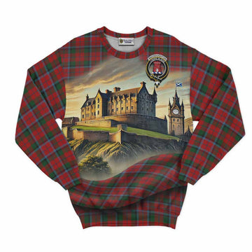 Tartan Vibes Clothing MacNaughton (McNaughton) Tartan Family Crest Sweatshirt with Scottish Ancient Castle Style