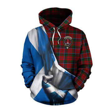 Tartan Vibes Clothing MacNaughton (McNaughton) Tartan Cotton Hoodie with Family Crest Scotland Patriotic Style