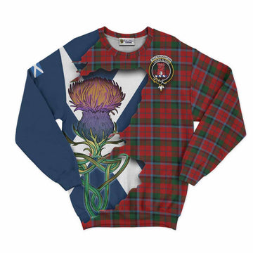 Tartan Vibes Clothing MacNaughton (McNaughton) Tartan Family Crest Sweatshirt Scottish Thistle Celtic Inspired