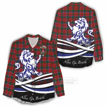 Tartan Vibes Clothing MacNaughton (McNaughton) Tartan Women's Casual Shirt with Alba Gu Brath Regal Lion Emblem