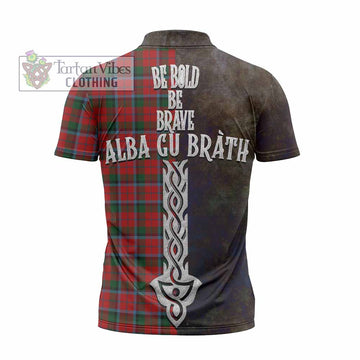 Tartan Vibes Clothing MacNaughton (McNaughton) Tartan Family Crest Zipper Polo Shirt Alba Gu Brath Be Brave Lion Ancient Style