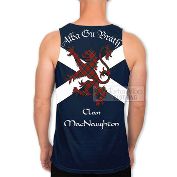 Tartan Vibes Clothing MacNaughton (McNaughton) Tartan Lion Rampant Men's Tank Top – Proudly Display Your Heritage with Alba Gu Brath and Clan Name
